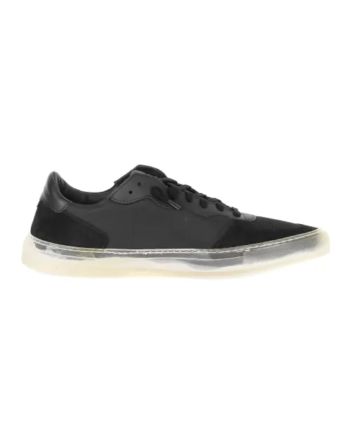 OLIVER CABELL "RUNNER LOW" SNEAKERS - CALFSKIN & CANVAS - BLACK
