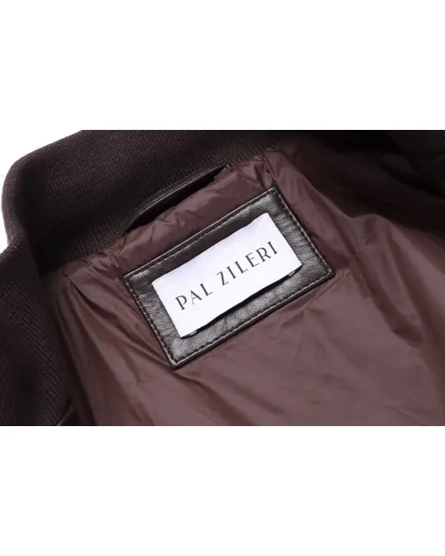 PAL ZILERI BOMBER JACKET - BROWN - LAMBSKIN