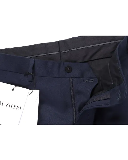 PAL ZILERI DRESS PANTS - NAVY BLUE - STRETCH WOOL