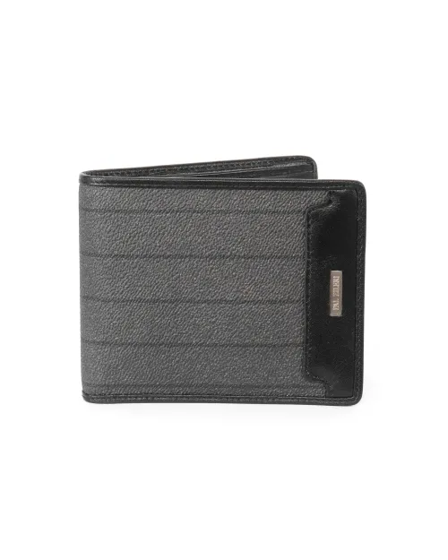PAL ZILERI WALLET - GREY & BLACK - CALFSKIN