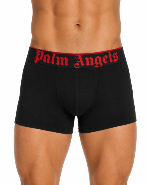 PALM ANGELS BOXER BRIEFS BI-PACK - BLACK & RED - STRETCH COTTON