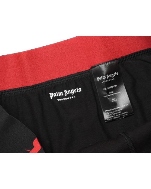 PALM ANGELS BOXER BRIEFS BI-PACK - BLACK & RED - STRETCH COTTON