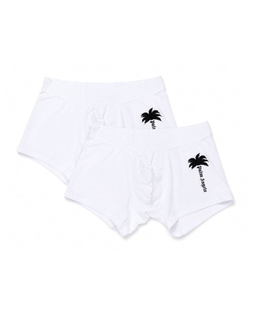 PALM ANGELS BOXER BRIEFS BI-PACK - WHITE - STRETCH COTTON