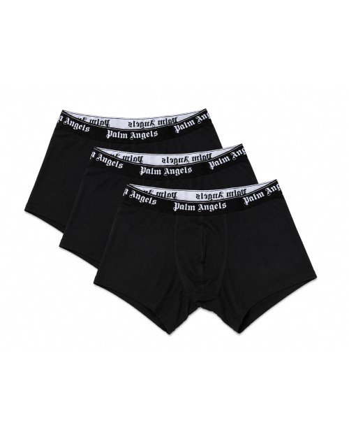 PALM ANGELS BOXER BRIEFS TRI-PACK - BLACK - STRETCH COTTON