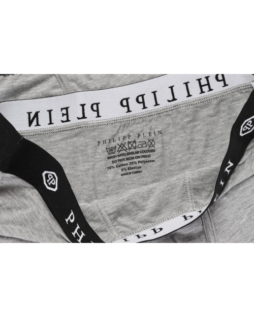 PHILIPP PLEIN BOXER BRIEFS BI-PACK - GREY - STRETCH COTTON