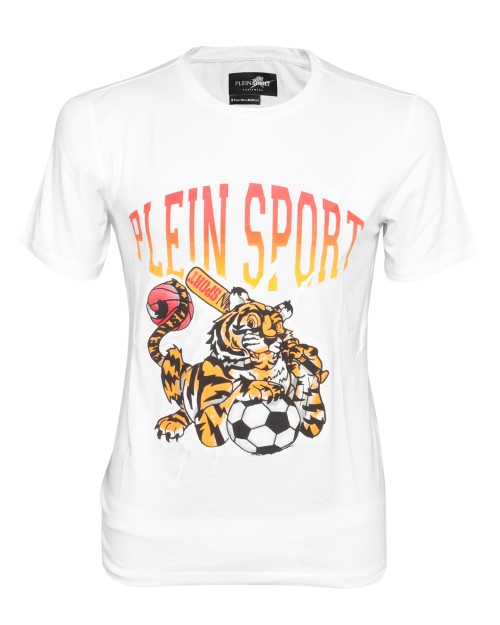 PLEIN SPORT T-SHIRT - WHITE - STRETCH COTTON
