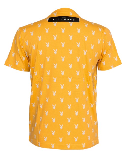 JOHN RICHMOND x PLAYBOY T-SHIRT - ORANGE & WHITE - COTTON