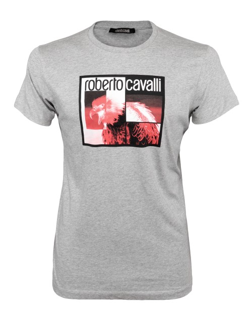 ROBERTO CAVALLI T-SHIRT - GREY - COTTON