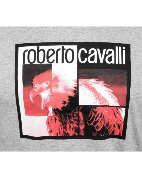 ROBERTO CAVALLI T-SHIRT - GREY - COTTON