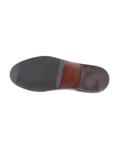 RUSSELL & BROMLEY LOAFERS - CALFSKIN & WOOL - BURGUNDY