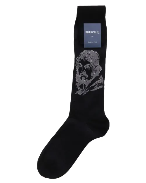 BRESCIANI SOCKS - 3 PAIRS LOT - BLACK & GREY - COTTON