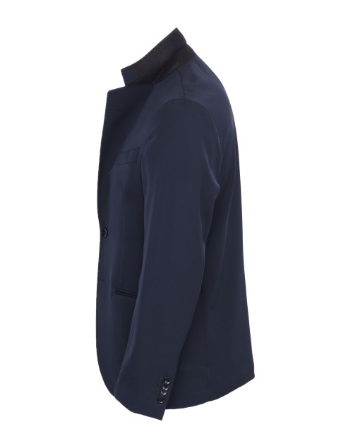SALVATORE PICCOLO BLAZER - NAVY BLUE - WOOL