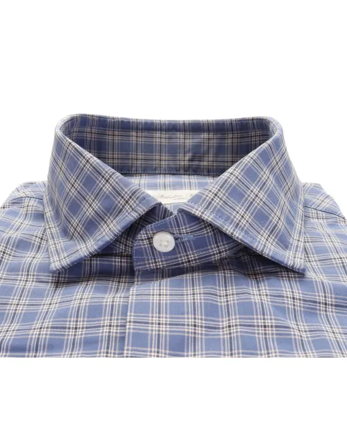 SALVATORE PICCOLO DRESS SHIRT - BLUE - COTTON