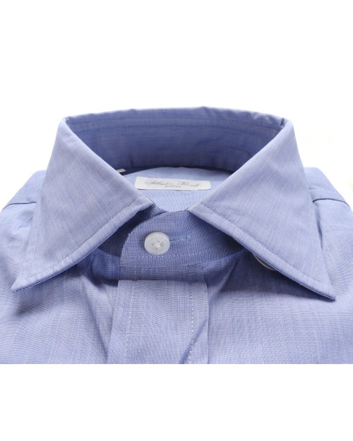 SALVATORE PICCOLO DRESS SHIRT - BLUE - COTTON