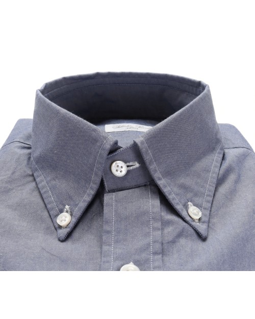 SALVATORE PICCOLO DRESS SHIRT - BLUE - COTTON
