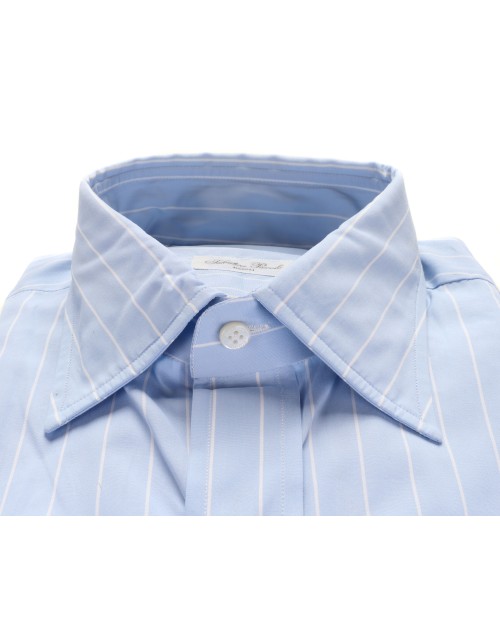SALVATORE PICCOLO DRESS SHIRT - SKY BLUE & WHITE - COTTON