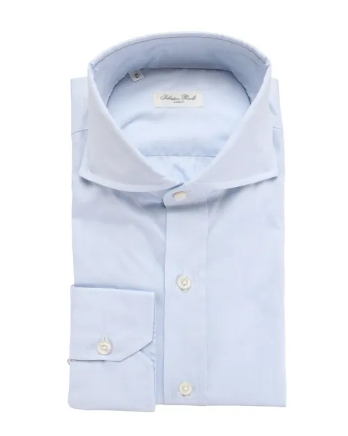 SALVATORE PICCOLO DRESS SHIRT - SKY BLUE - COTTON