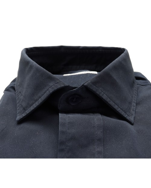 SALVATORE PICCOLO DRESS SHIRT - NAVY BLUE - COTTON