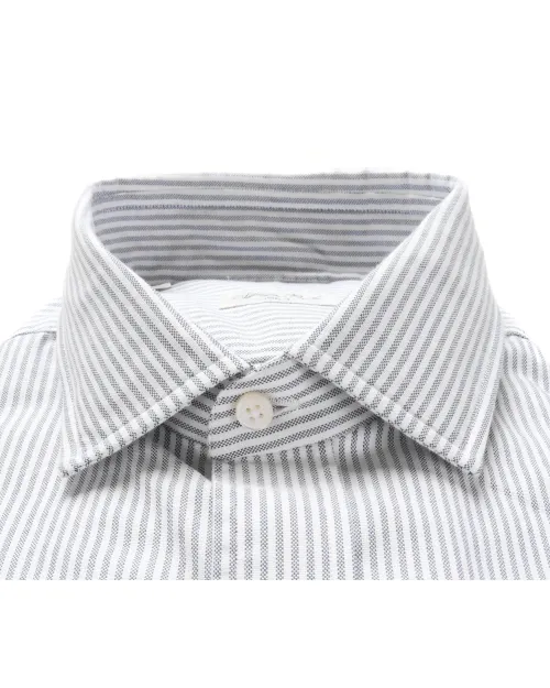 SALVATORE PICCOLO DRESS SHIRT - WHITE & BLUE - COTTON
