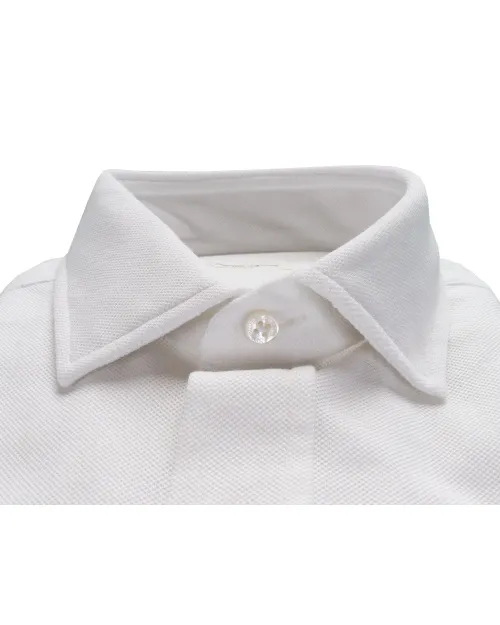 SALVATORE PICCOLO DRESS SHIRT - WHITE - COTTON 