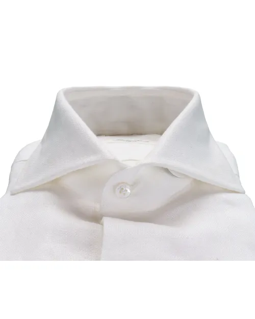 SALVATORE PICCOLO DRESS SHIRT - WHITE - LINEN