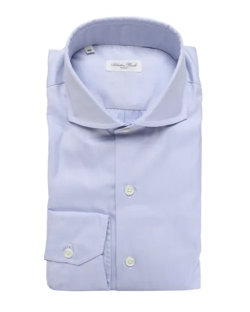 SALVATORE PICCOLO DRESS SHIRT - LIGHT BLUE - COTTON