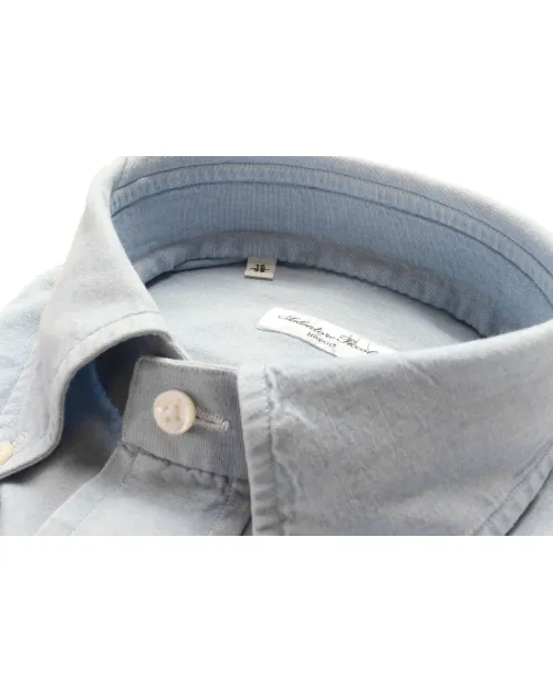 SALVATORE PICCOLO DRESS SHIRT - LIGHT BLUE - COTTON