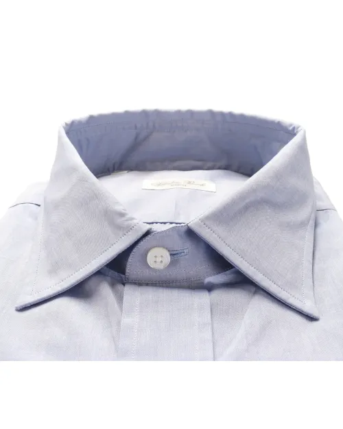 SALVATORE PICCOLO DRESS SHIRT - BLUE - COTTON