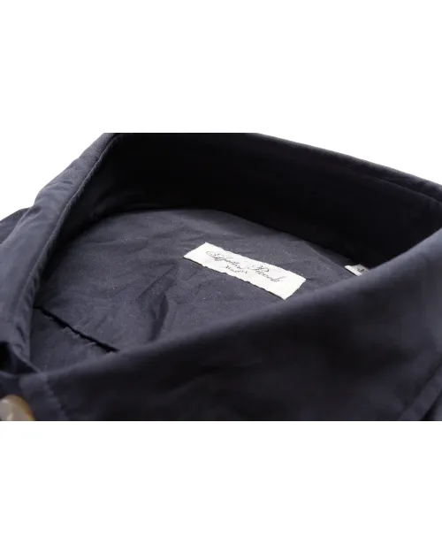 SALVATORE PICCOLO DRESS SHIRT - NAVY BLUE - COTTON