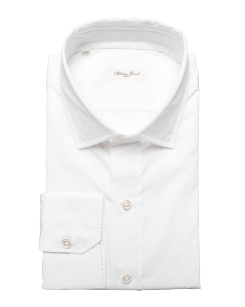 SALVATORE PICCOLO DRESS SHIRT - WHITE - COTTON