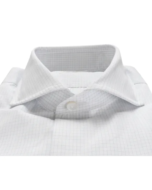 SALVATORE PICCOLO DRESS SHIRT - WHITE & BLUE - COTTON