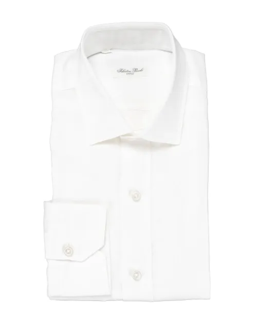 SALVATORE PICCOLO DRESS SHIRT - WHITE - COTTON