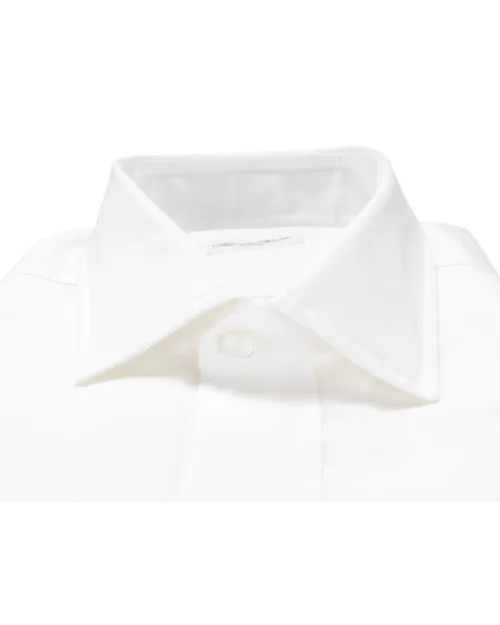 SALVATORE PICCOLO DRESS SHIRT - WHITE - COTTON