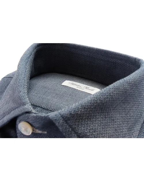 SALVATORE PICCOLO DRESS SHIRT - BLUE - COTTON