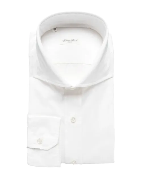 SALVATORE PICCOLO DRESS SHIRT - WHITE - COTTON