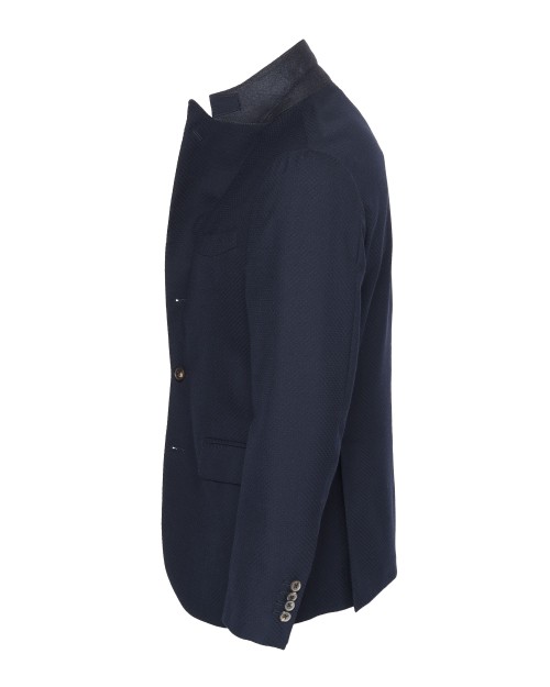 SALVATORE PICCOLO SPORT COAT - NAVY BLUE - LIGHTWEIGHT WOOL & POLYESTER
