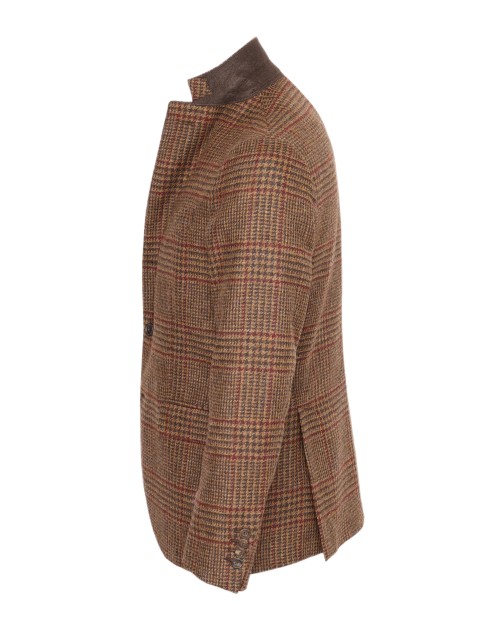 SALVATORE PICCOLO SPORT COAT - BROWN & BURGUNDY - WOOL TWEED