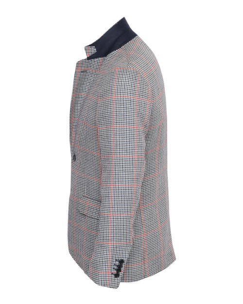 SALVATORE PICCOLO BLAZER - WHITE, BLULE & RED - LINEN & COTTON