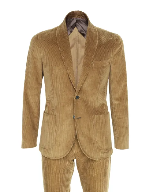 SALVATORE PICCOLO SUIT - BEAVER - COTTON CORDUROY