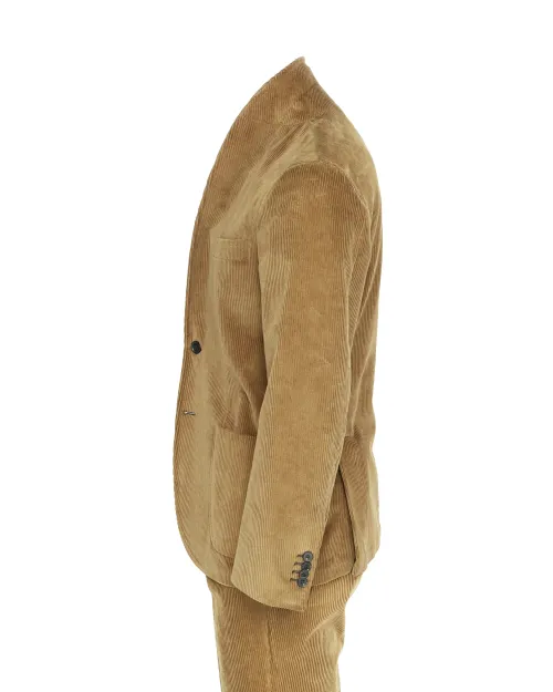 SALVATORE PICCOLO SUIT - BEAVER - COTTON CORDUROY