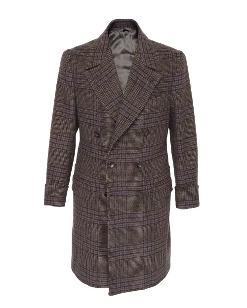 SARTORIA CIARDI OVERCOAT - BROWN, BLACK & BLUE - WOOL