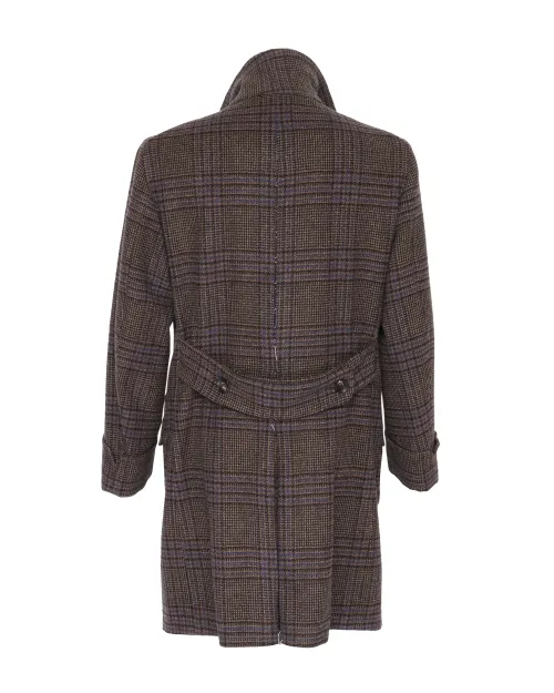 SARTORIA CIARDI OVERCOAT - BROWN, BLACK & BLUE - WOOL
