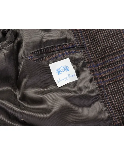 SARTORIA CIARDI OVERCOAT - BROWN, BLACK & BLUE - WOOL