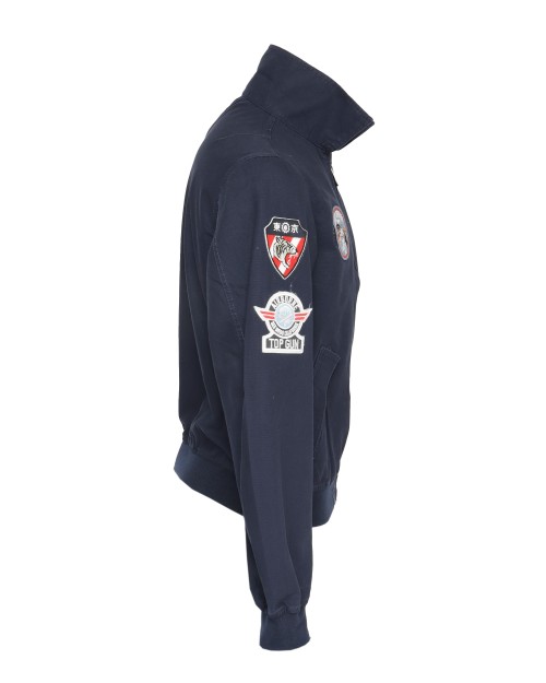 TOP GUN BOMBER JACKET - NAVY BLUE - COTTON