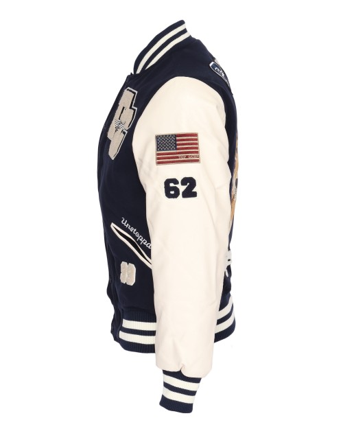 TOP GUN VARSITY JACKET - NAVY BLUE & WHITE