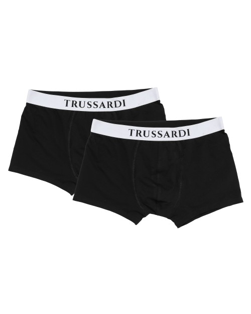 TRUSSARDI BOXER BRIEFS BI-PACK - BLACK - STRETCH COTTON