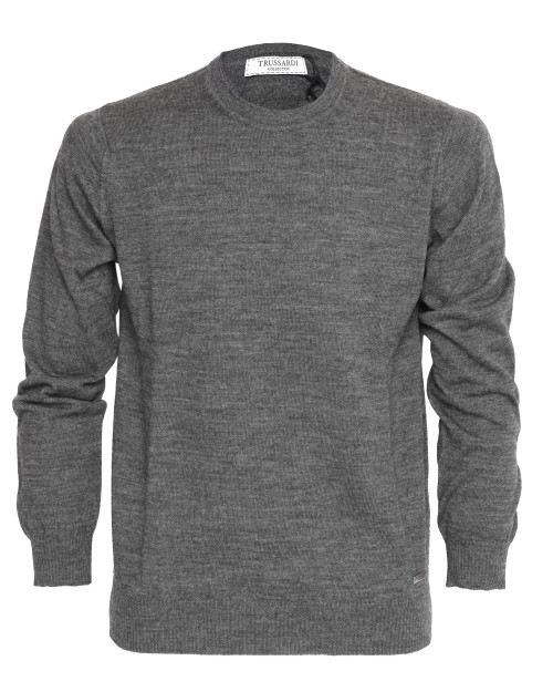 TRUSSARDI COLLECTION SWEATER - GREY - WOOL & CASHMERE