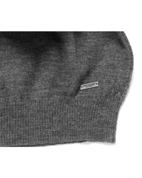 TRUSSARDI COLLECTION SWEATER - GREY - WOOL & CASHMERE