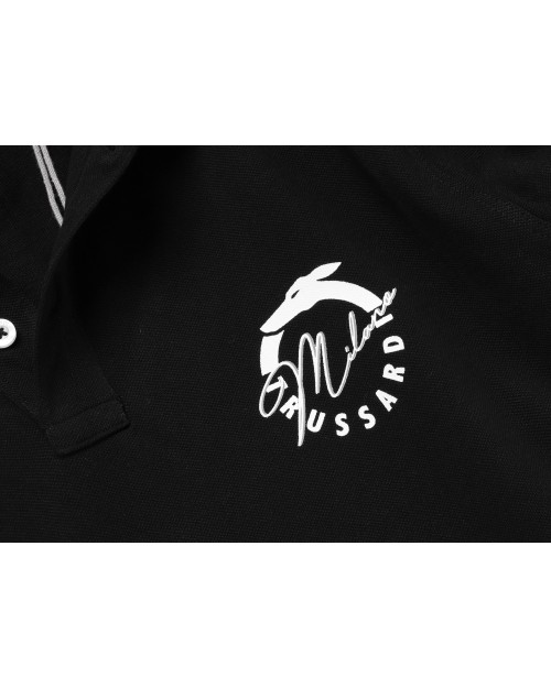 TRUSSARDI POLO SHIRT - BLACK - COTTON PIQUE'