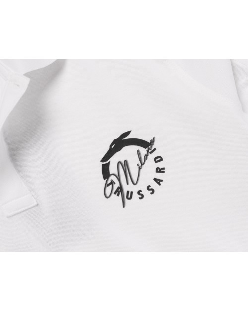 TRUSSARDI POLO SHIRT - WHITE - COTTON PIQUE'